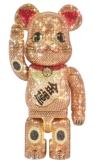 MEDICOM TOY BE@RBRICK CRYSTAL DECORATE 招き猫 金 金運 400％ メディコムトイ ベアブリック