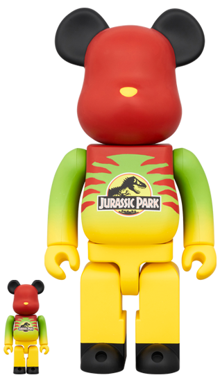 MEDICOM TOY BE@RBRICK JURASSIC PARK GREEN & YELLOW Ver. 100％ & 400％ メディコムトイ ベアブリック