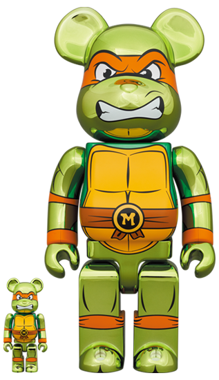 MEDICOM TOY BE@RBRICK MICHELANGELO CHROME Ver. 100％ & 400％ メディコムトイ ベアブリック