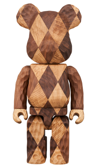 MEDICOM TOY BE@RBRICK カリモク fragmentdesign carved wooden-LATTICE PATTERN 400％ メディコムトイ ベアブリック