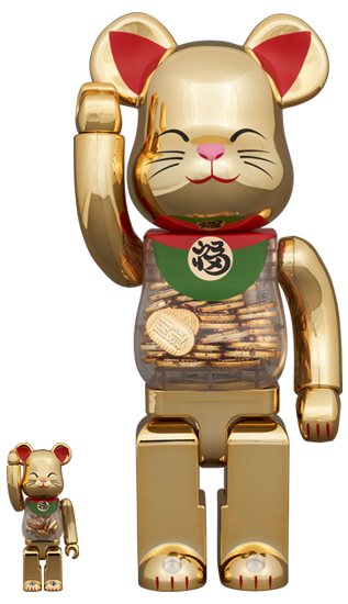 MEDICOM TOY BE@RBRICK 招き猫 小判 開運 金メッキ 100％ & 400％ メディコムトイ ベアブリック