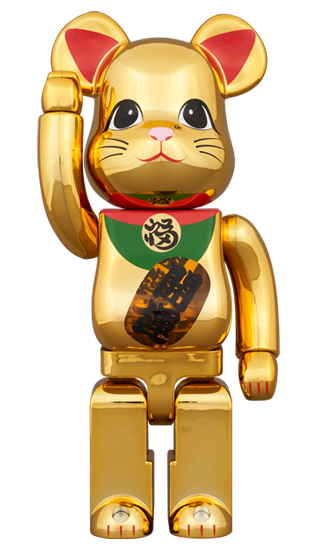 MEDICOM TOY BE@RBRICK 招き猫 開運 金メッキ 発光 400％ メディコムトイ ベアブリック