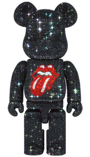 MEDICOM TOY CRYSTAL DECORATE BE@RBRICK The Rolling Stones Tongue Logo 400％ メディコムトイ ベアブリック