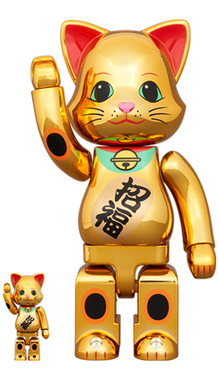 MEDICOM TOY NY@BRICK 招き猫 招福 金メッキ 100％ & 400％ メディコムトイ ベアブリック